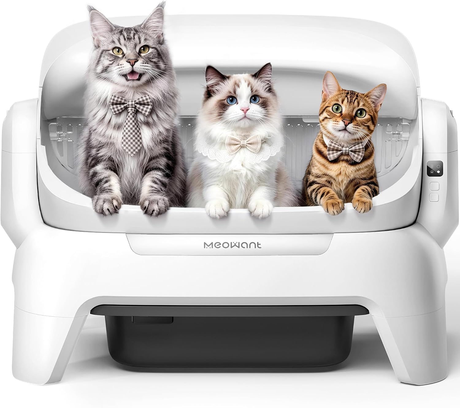 Meowant — Arenero automático extra grande con escaneo infrarrojo y anti-pellizco